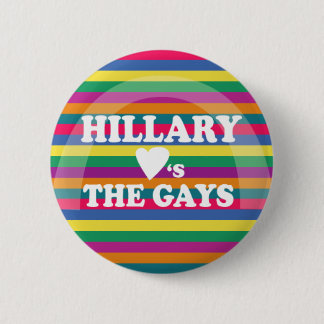 Hillary houdt van de Gays Ronde Button 5,7 Cm