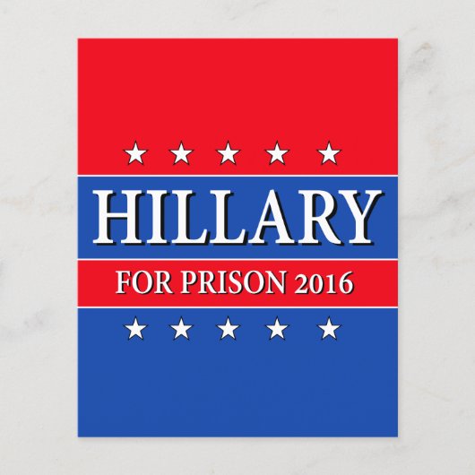 "HILLARY IN DE GEVANGENIS 2016" FLYER (Voorkant)