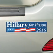 Hillary in de gevangenis bumpersticker (Op auto)