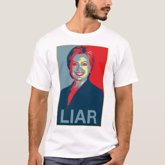 Hillary is een liar (T-shirt van Mannen) T-shirt (Voorkant)