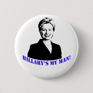 Hillary is mijn Man. Ronde Button 5,7 Cm