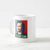 hillary - ja ze kan het - - koffiemok (Voorkant links)