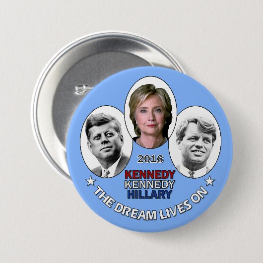 Hillary, JFK en RFK Ronde Button 7,6 Cm (Voorkant /achterkant)