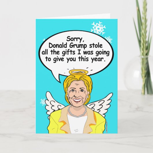 Hillary Kerstangel Card - Grump heeft alle Feestdagen Kaart (Voorkant)