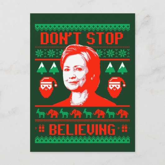 Hillary Kerstmis - Stop niet met geloven - Feestdagenkaart (Voorkant)
