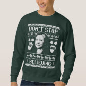 Hillary Kerstmis - Stop niet met het geloven - wit Trui (Voorkant)