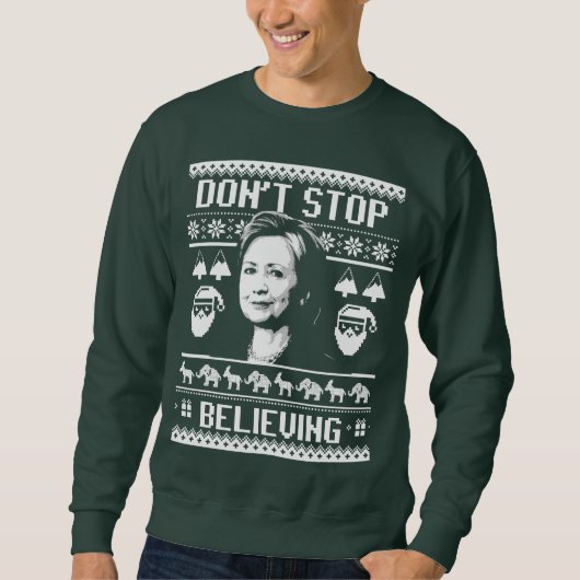 Hillary Kerstmis - Stop niet met het geloven - wit Trui (Voorkant)