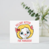 Hillary Kitten voor Pawsident Briefkaart (Staand voorkant)