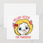 Hillary Kitten voor Pawsident Briefkaart (Voorkant / Achterkant)