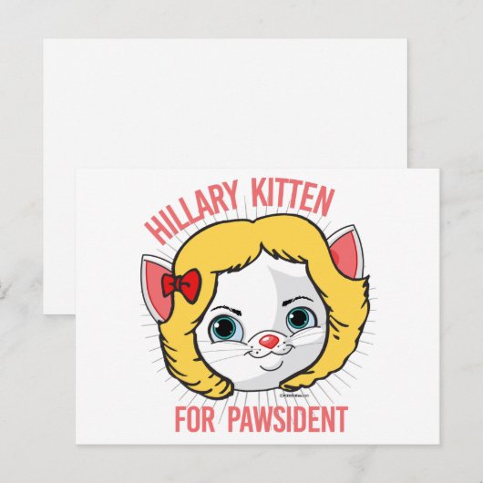 Hillary Kitten voor Pawsident Briefkaart (Voorkant / Achterkant)