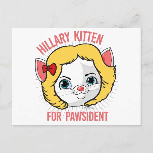 Hillary Kitten voor Pawsident Briefkaart (Voorkant)