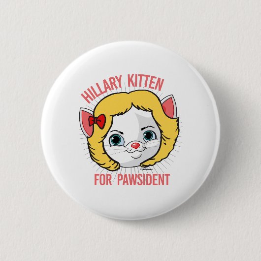 Hillary Kitten voor Pawsident Ronde Button 5,7 Cm (Voorkant)