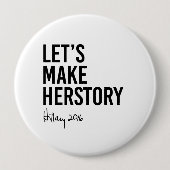 Hillary - Laten we Make Herstory - Ronde Button 4,0 Cm (Voorkant)