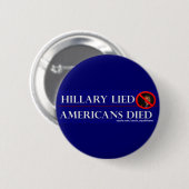 HILLARY LOOG AMERIKANEN STIERF RONDE BUTTON 5,7 CM (Voorkant /achterkant)