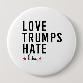 Hillary - Love Trumps Hate - Ronde Button 4,0 Cm (Voorkant)