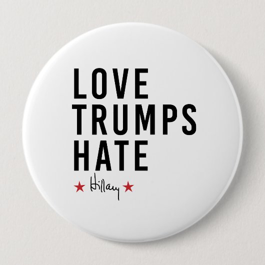 Hillary - Love Trumps Hate - Ronde Button 4,0 Cm (Voorkant)