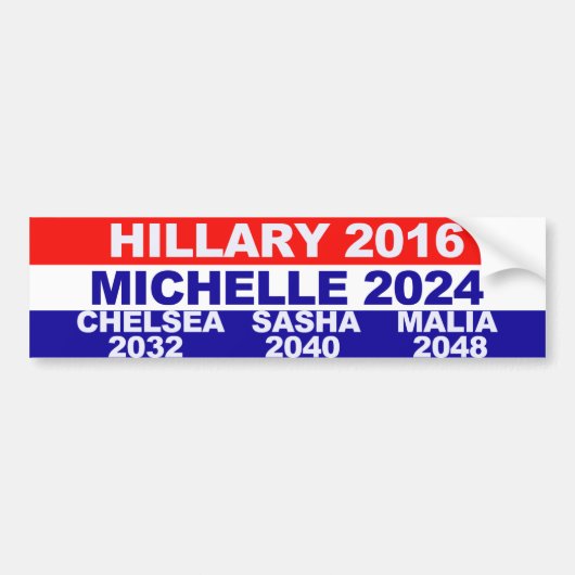 Hillary, Michelle, Chelsea, Sasha, Malia Bumpersticker (Voorkant)