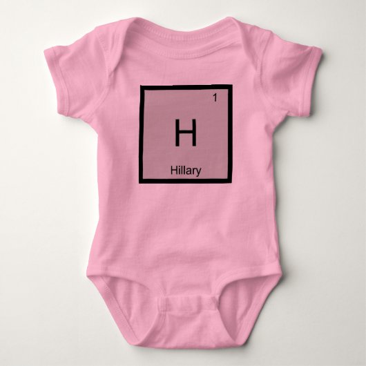 Hillary Naam Chemie Element Periodiek Systeem Romper (Voorkant)