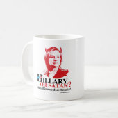 Hillary of Satan - wat verschil - Anti-Hillary  Koffiemok (Voorkant links)