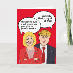 Hillary of Trump Birthday Card - een muur om je he Kaart