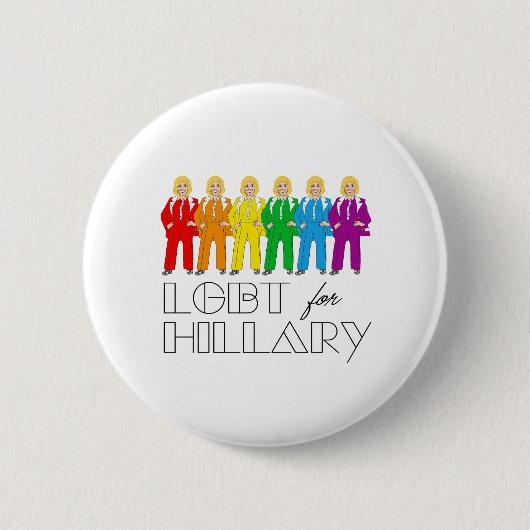 Hillary Pantsuit Pride - LHBT voor Hillary - Ronde Button 5,7 Cm (Voorkant)