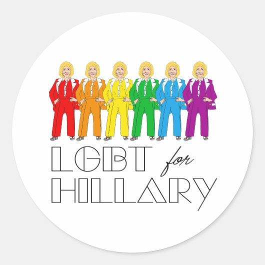 Hillary Pantsuit Pride - LHBT voor Hillary - Ronde Sticker (Voorkant)