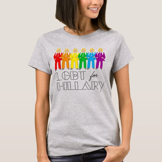Hillary Pantsuit Pride - LHBT voor Hillary T-shirt (Voorkant)