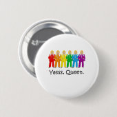 Hillary Pantsuit Pride - Yasss Queen - Ronde Button 5,7 Cm (Voorkant /achterkant)