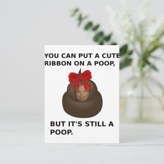 Hillary Poop Briefkaart (Staand voorkant)