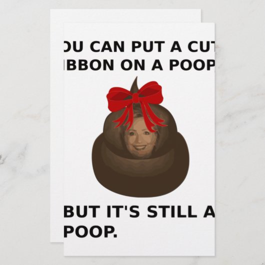 Hillary Poop Briefpapier (Voorkant / Achterkant)