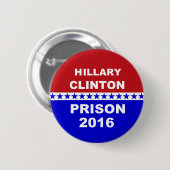 Hillary Prison 2016 populaire anti-Hillary-knop Ronde Button 5,7 Cm (Voorkant /achterkant)