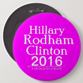 Hillary Rodham Clinton 2016 Ronde Button 6,0 Cm (Voorkant /achterkant)