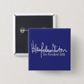 Hillary Rodham Clinton voor Button President 2016 (Voorkant /achterkant)