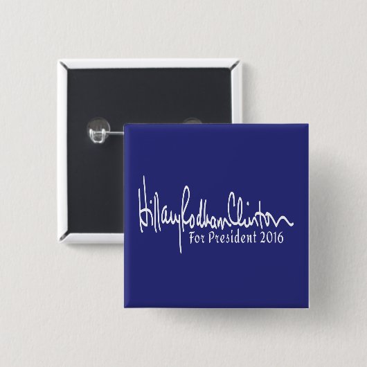 Hillary Rodham Clinton voor Button President 2016 (Voorkant /achterkant)