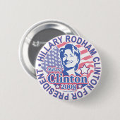 Hillary Rodham Clinton voor de Button van Presiden (Voorkant /achterkant)