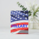 Hillary Running for President, Amerikaanse vlag Briefkaart (Staand voorkant)