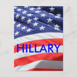 Hillary Running for President, Amerikaanse vlag Briefkaart