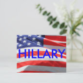 Hillary Running for President, Amerikaanse vlag Briefkaart (Staand voorkant)
