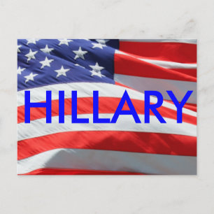 Hillary Running for President, Amerikaanse vlag Briefkaart