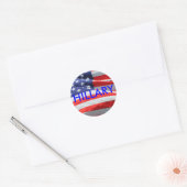 Hillary Running for President, Amerikaanse vlag Ronde Sticker (Envelop)
