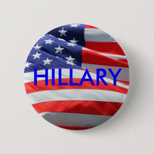 Hillary Running voor President American Flag Butto Ronde Button 5,7 Cm (Voorkant)