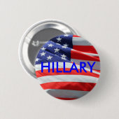 Hillary Running voor President American Flag Butto Ronde Button 5,7 Cm (Voorkant /achterkant)