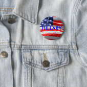 Hillary Running voor President American Flag Butto Ronde Button 5,7 Cm (In situ)