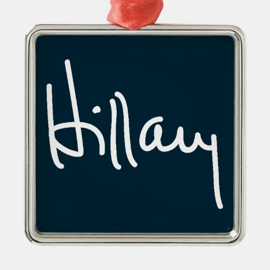 Hillary Signature Metalen Ornament (Voorkant)