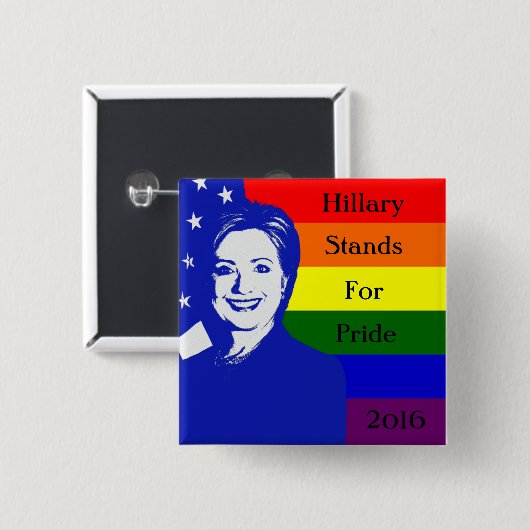 Hillary strengen voor Pride Vierkante Button 5,1 Cm (Voorkant /achterkant)