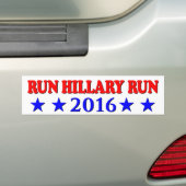 Hillary uitvoeren - rood en blauw - geen BG - mult Bumpersticker (Op auto)