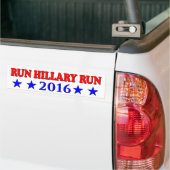 Hillary uitvoeren - rood en blauw - geen BG - mult Bumpersticker (Op Truck)
