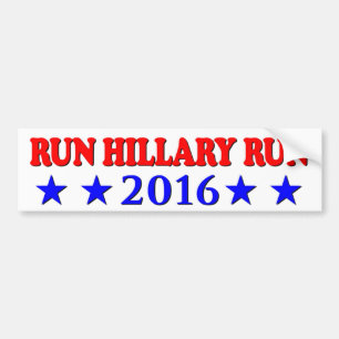 Hillary uitvoeren - rood en blauw - geen BG - mult Bumpersticker