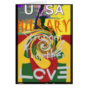 Hillary USA President Stronger Together Red golden