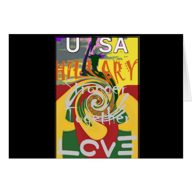 Hillary USA President Stronger Together Red golden (Voorkant Horizontaal)